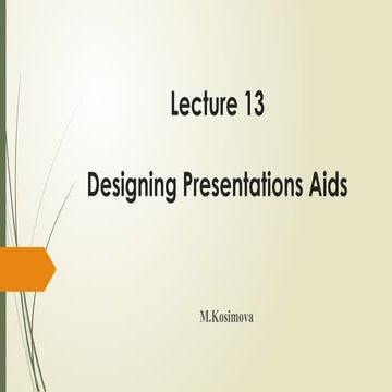 Designing presentation aids for a public speech