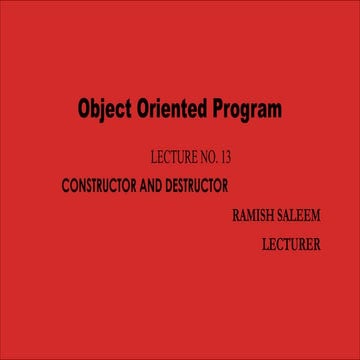 constructor and destructor-object oriented programming | PPT