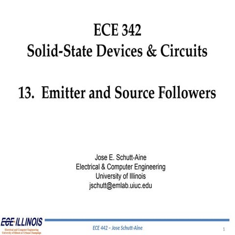 Lecture 13 - Emitter and Source Followers - Midband Gain and Frequency ...
