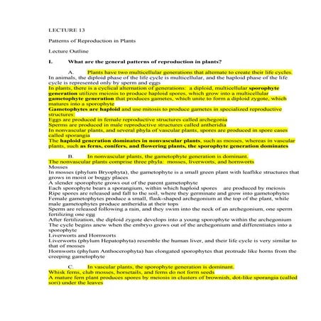 Reproductive Structure In Plant