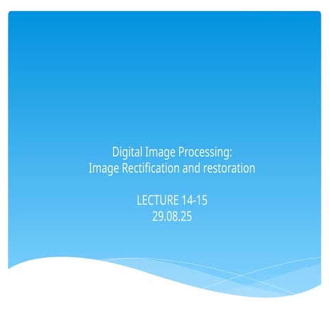 Digital Image processing in remote sensing | PPTX