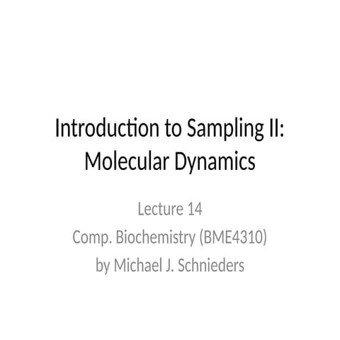 Comprehensive Introduction to Molecular Dynamics and Biomolecular ...
