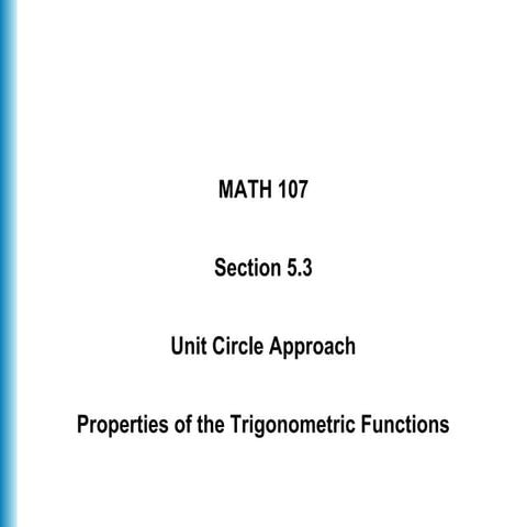 Lecture 14   section 5.3 trig fcts of any angle