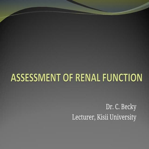 lecture 14 Assessment of Renal Function - Paeds mini round.ppt