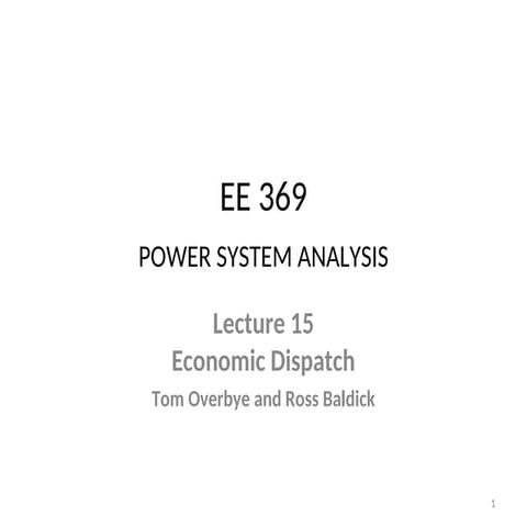 electrical Economic Operation Of Power Systems