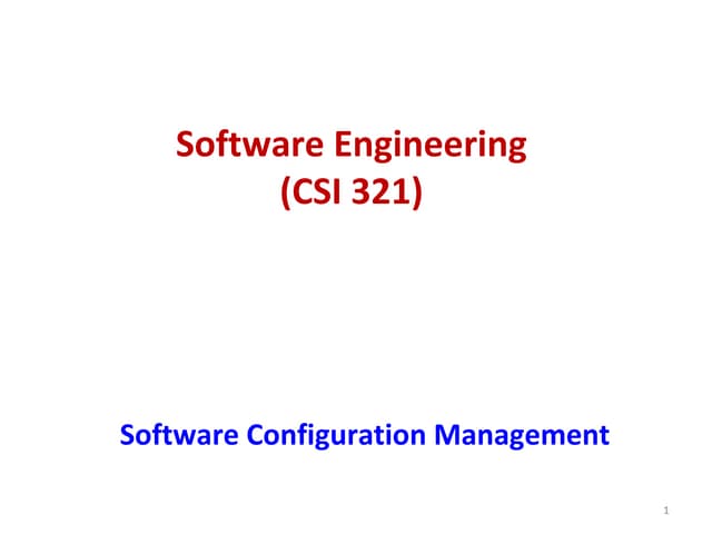 Software Engineering (Software Configuration Management)