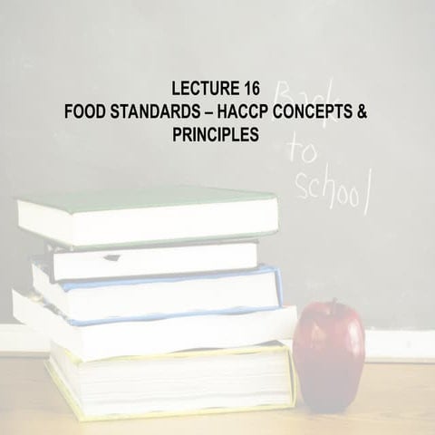 food standards - HACCP concepts and principles
