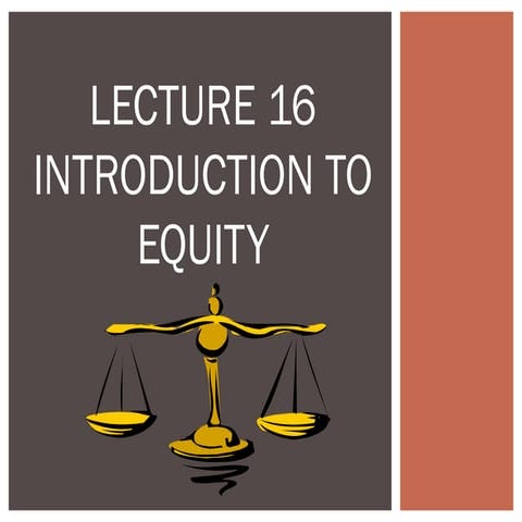 Lecture 16 introduction to equity