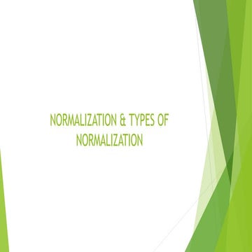 Normalization and its various types in DBMS | PPTX