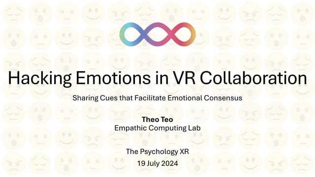 IVE 2024 Short Course - Lecture18- Hacking Emotions in VR Collaboration.