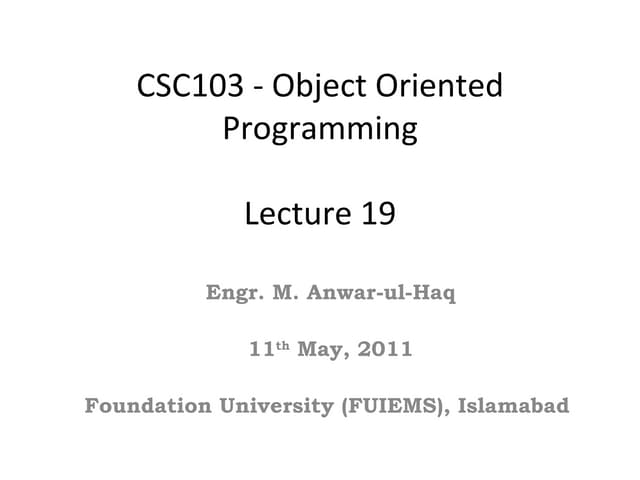 oop Lecture19