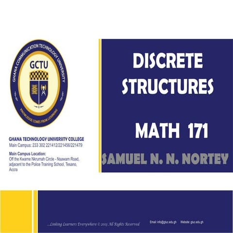 Lecture 1a_Discrete Maths Ghana communiation technology university