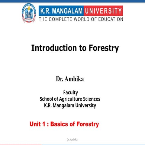 FORESTRY ITS TYPES AND ITS IMPORTSNCE IN AGRICULTURE