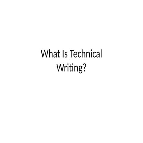 Introduction to Technical Report Writing