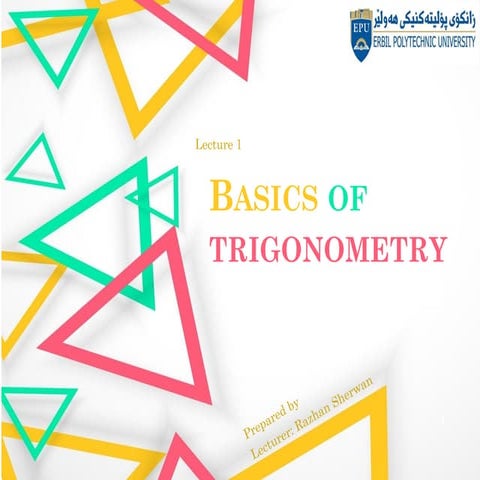 Lecture 1: Basics of trigonometry (surveying)