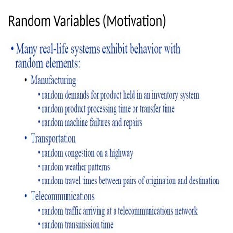 Random Variables (Motivation) and its types