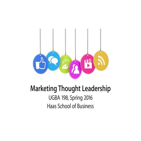 Marketing Thought Leadership - Course Overview