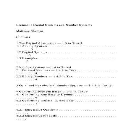 Lecture 1 Digital Systems and Number SystemsMatthew Shuma.docx