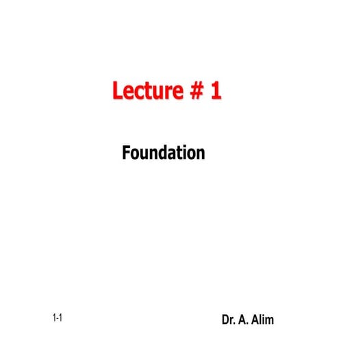 Lecture # 1 foundation