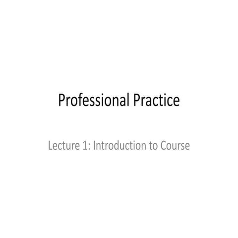 Lecture 1 introduction to course | PPT