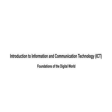 a brief introduction of ict and its components | PPTX