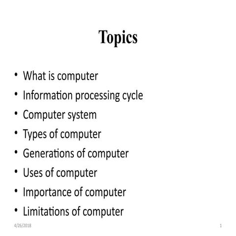 Lecture 1 Intro, types, generation and architecture