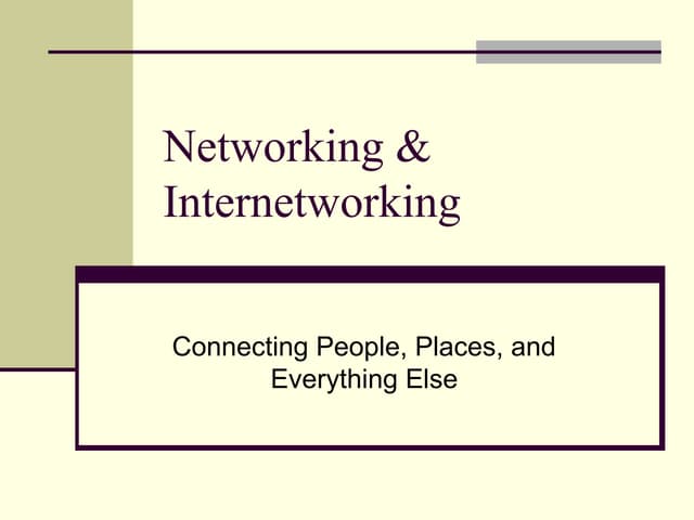 Lecture 1 networking & internetworking | PPT | Internet | Computing