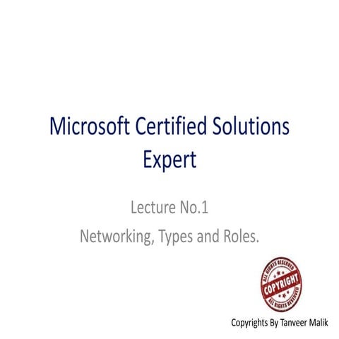 Lecture 1 networking types roles