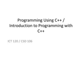 OOP in C++ | PPT