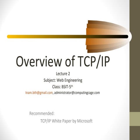 Overview of tcp ip | PPT
