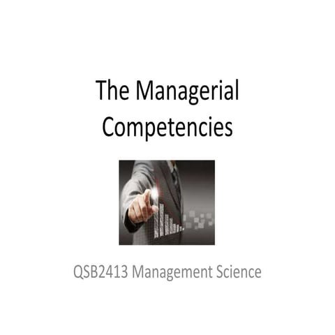 MS Lecture 1 part 2 managerial competencies