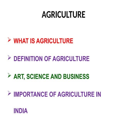 Agriculture | PPT