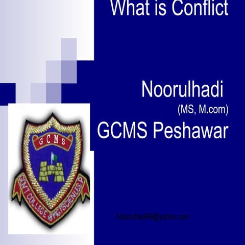 Lecture 1, what is conflict