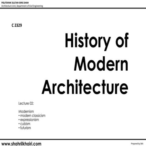 history of modern architecture - lecture 2