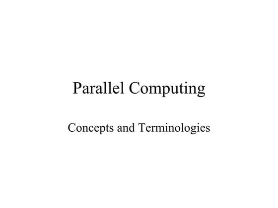 Parallel computing | PPT