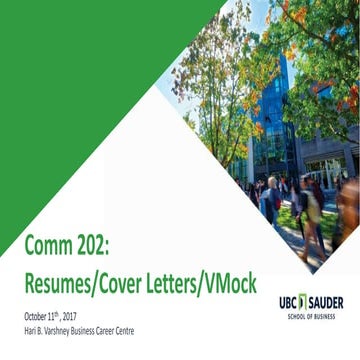 Comm 202 Resume, cover letter and vmock 