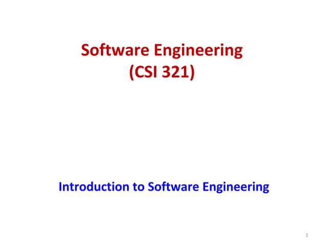 Software Engineering (Introduction to Software Engineering)