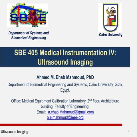 Medical Equipment Ultrasound Lecture 2