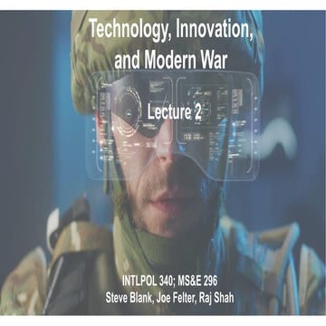 Lecture 2-Technology, Innovation and Modern War