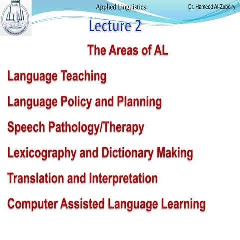 Lecture 2 Applied Linguistics 