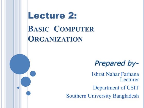 Basic computer organization | PPTX | Data Storage and Warehousing ...