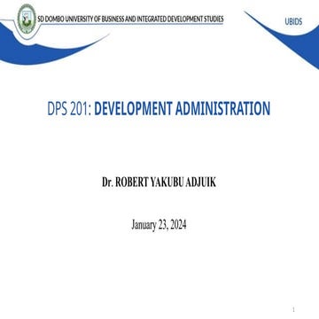 INTRODUCTION TO DEVELOPMENT ADMINISTRATION