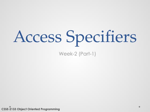Access Specifier in Obj oriented programming.pptx