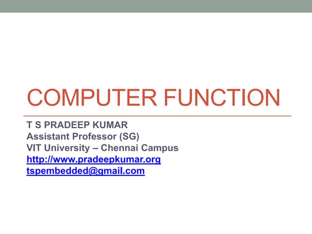 Lecture 2  computer function