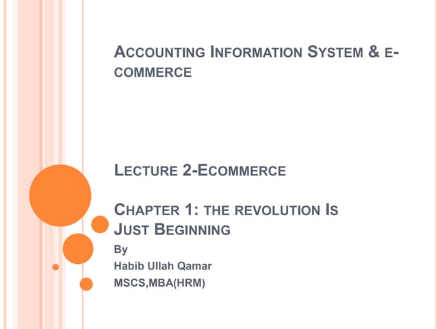 Lecture 2  e-cmmerce , types of e-commerces-an introduction