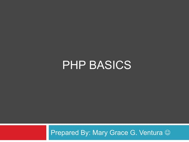 Lecture 2  php basics (1)