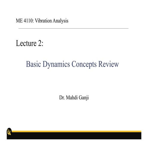 Lecture 2 - Review of Dynamics --- CSULA | PDF