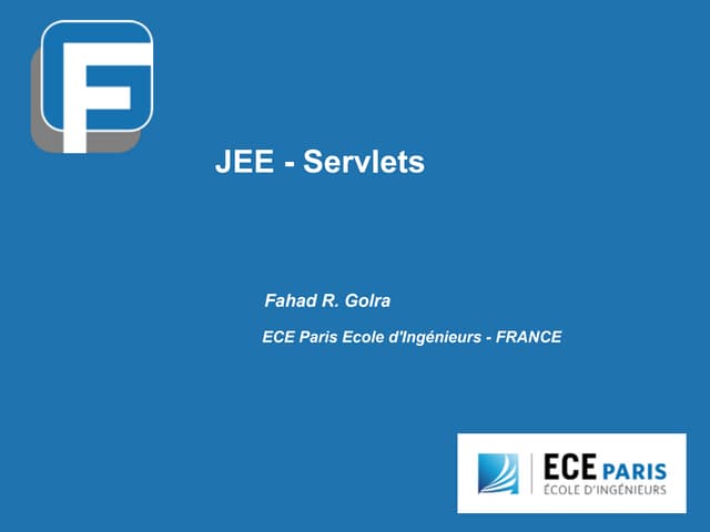 Lecture 2:  Servlets