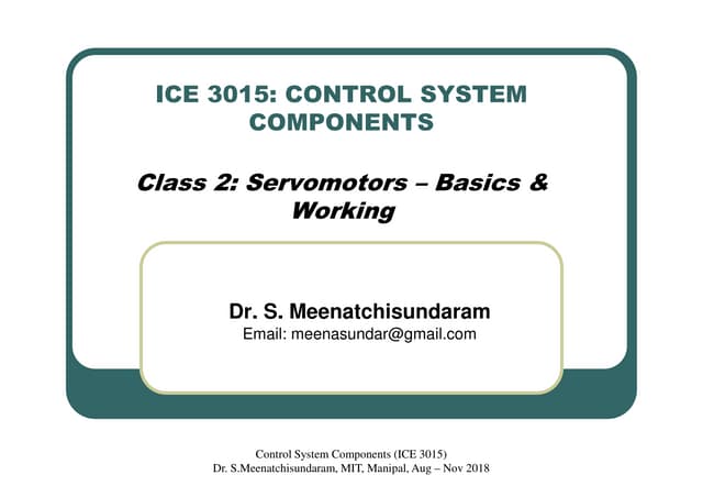 Lecture 2   Servomotors - Basics & Working