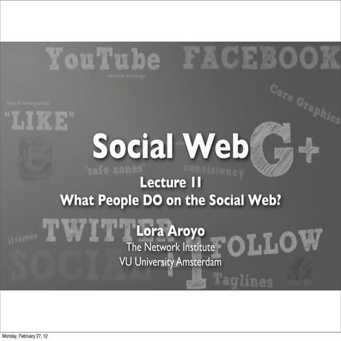 Lecture 2: Social Web Privacy &amp; User Profiles (2012)